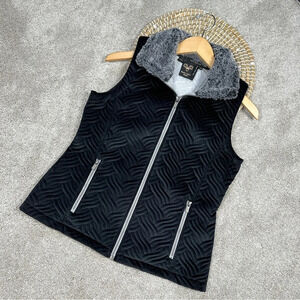 Wooly Bully Wear Women’s Soft Velvet Fur Vest Full Zip Black Size XS